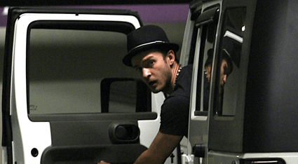 Justin Timberlake w Jeepie Wranglerze Unlimited 