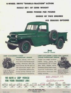 1959 Willys Pick up truck jeepa z lat piędziesiątych